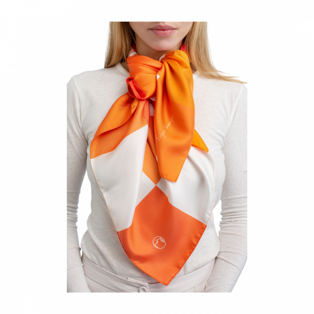 Μεταξωτό μαντήλι - Πορτοκαλί 